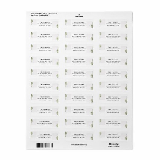 Elegant Custom Business Return Address Label (Full Sheet)