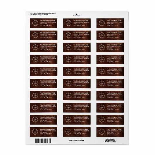 Elegant Custom Business Return Address Label (Full Sheet)