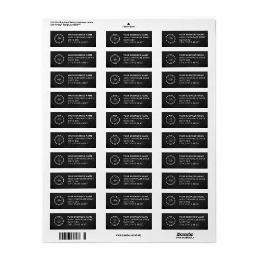 Elegant Custom Business Return Address Label (Full Sheet)