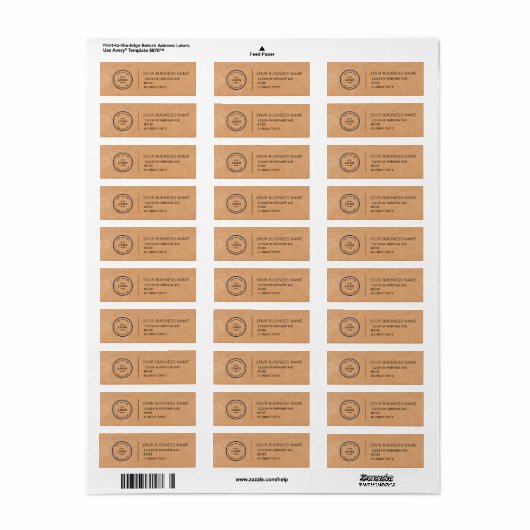 Elegant Custom Business Return Address Label (Full Sheet)