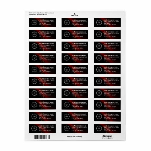 Elegant Custom Business Return Address Label (Full Sheet)