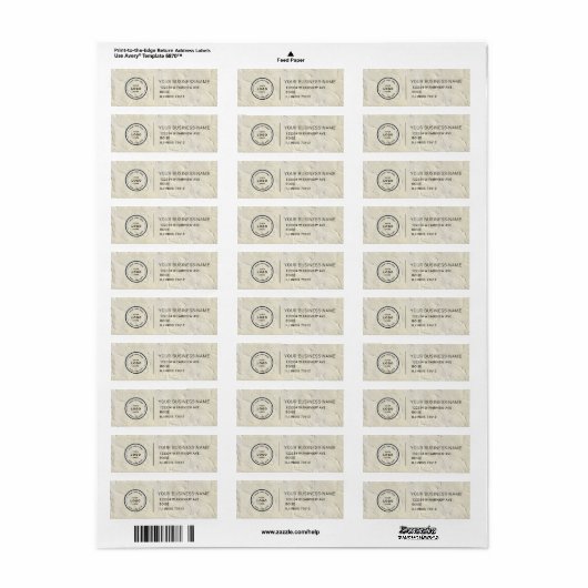 Elegant Custom Business Return Address Label (Full Sheet)