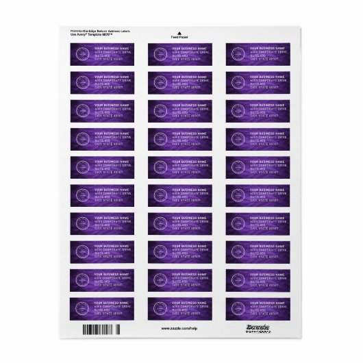 Elegant Custom Business Return Address Label (Full Sheet)