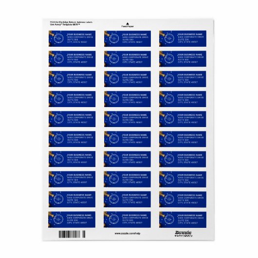 Elegant Custom Business Return Address Label (Full Sheet)
