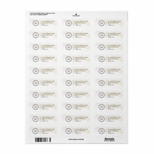 Elegant Custom Business Return Address Label (Full Sheet)