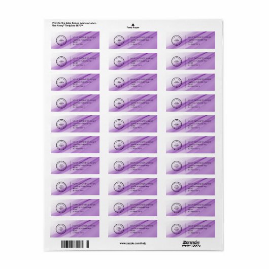 Elegant Custom Business Return Address Label (Full Sheet)