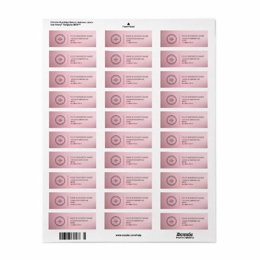 Elegant Custom Business Return Address Label (Full Sheet)