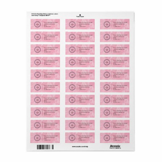 Elegant Custom Business Return Address Label (Full Sheet)