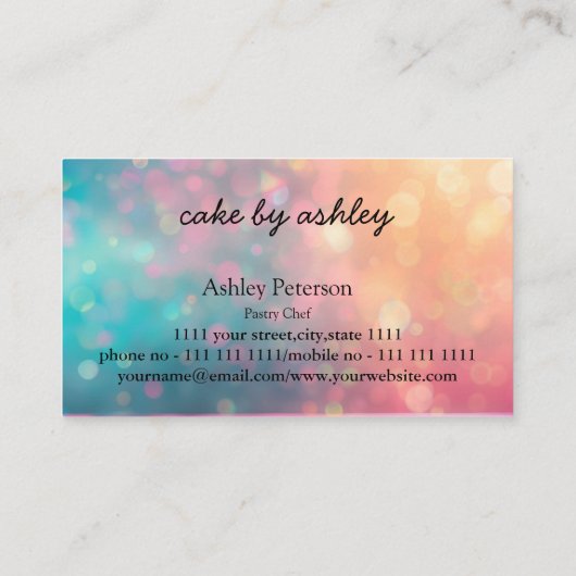 Elegant Custom Cake Design Decoreren Visitekaartje (Achterkant)