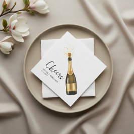 Elegant Custom Champagne Wedding Napkins with Name Servet