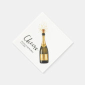 Elegant Custom Champagne Wedding Napkins with Name Servet (Hoek)