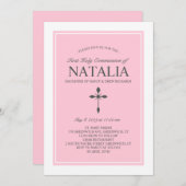 Elegant Custom Color Communitation Roze Kaart (Voorkant / Achterkant)