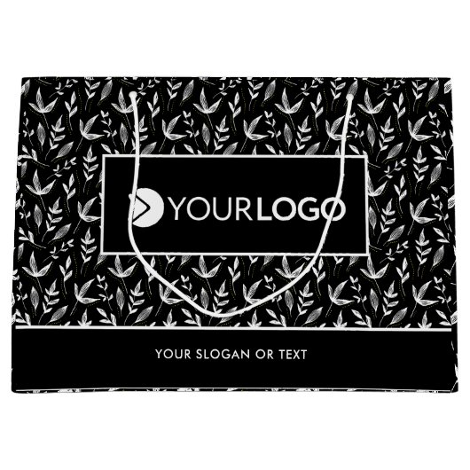 Elegant Custom Company Logo Business Zwart Groot Cadeauzakje (Voorkant)