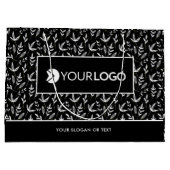 Elegant Custom Company Logo Business Zwart Groot Cadeauzakje (Achterkant)