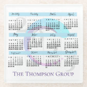 Elegant Custom Company Logo Jaar 2024 Kalender Glazen Onderzetter (Voorkant)
