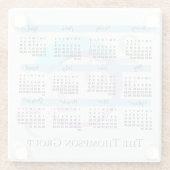 Elegant Custom Company Logo Jaar 2024 Kalender Glazen Onderzetter (Achterkant)
