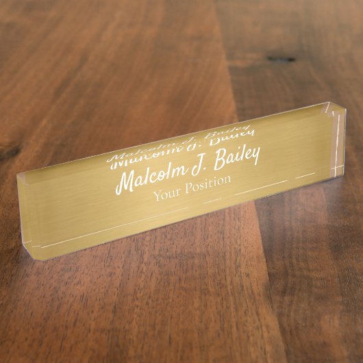 Elegant Custom Desk Name Plate Sign Naambordje (Zijkant)