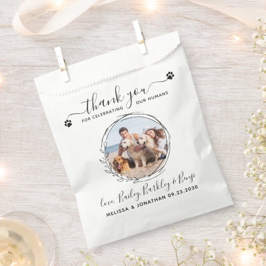 Elegant Custom Dog Foto Hartelijk dank voor wedden Bedankzakje (Geknipt)