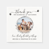 Elegant Custom Dog Foto Hartelijk dank voor wedden Servet (Voorkant)