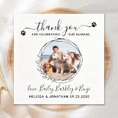 Elegant Custom Dog Foto Hartelijk dank voor wedden Servet