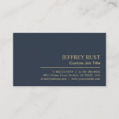 Elegant Custom Donkerblauw Minimalist Professional Visitekaartje (Voorkant)