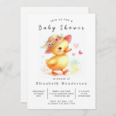 Elegant Custom Duck Baby shower Kaart (Voorkant / Achterkant)