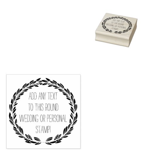 Elegant Custom Elke Tekst Cirkel Ronde Bruiloft St Rubberstempel (Gestempeld)