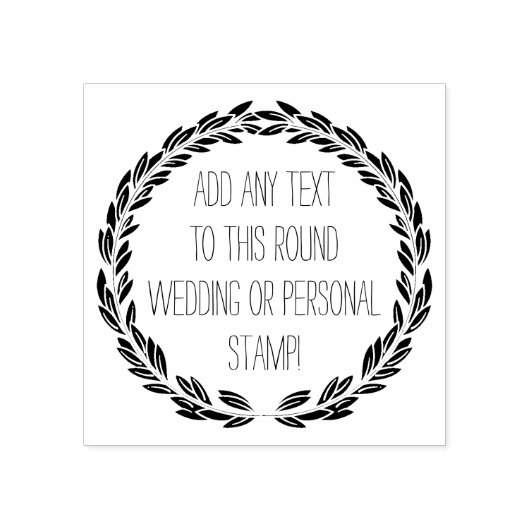 Elegant Custom Elke Tekst Cirkel Ronde Bruiloft St Rubberstempel (Afrduk)
