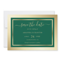 Elegant Custom Emerald Green and Gold Wedding