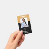 Elegant Custom Employee Photo Name & logo ID Badge (Handheld)