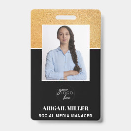 Elegant Custom Employee Photo Name & logo ID Badge