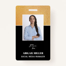 Elegant Custom Employee Photo Name & logo ID Badge