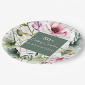 Elegant Custom Floral 50ste verjaardagsfeestje Papieren Bordje (Gekanteld)