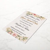 Elegant Custom Floral Wedding Invitations Design Folie Uitnodiging (Gedraaid)