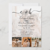 Elegant Custom Full Photo Monogram Weddenschap Kaart (Voorkant)