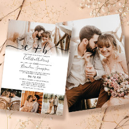 Elegant Custom Full Photo Monogram Weddenschap Kaart