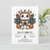 Elegant Custom Gears Robot Verjaardag Kaart (Staand voorkant)