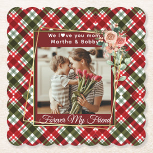 Elegant Custom Gift voor Moeder Moederdag 1 Foto Kartonnen Onderzetters