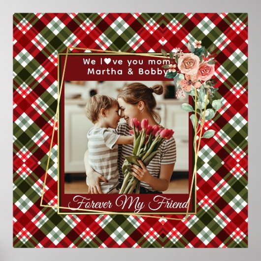 Elegant Custom Gift voor Moeder Moederdag 1 Foto Poster (Voorkant)