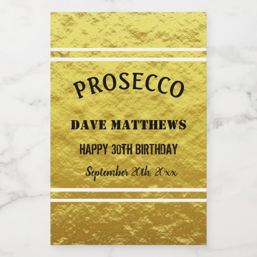 Elegant Custom Gold Birthday Weddenschap Mini Wijn Etiket (Enkel label)