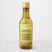 Elegant Custom Gold Birthday Weddenschap Mini Wijn Etiket (Voorkant)