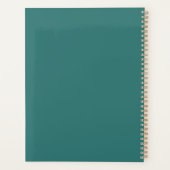 Elegant Custom Gold Wreatmonogram Blauwgroen Planner (Achterkant)