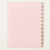 Elegant Custom Gold Wreator Monogram Blush Pink Planner (Achterkant)