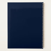 Elegant Custom Gold Wreator Monogram Navy Blue Planner (Achterkant)