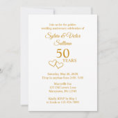 Elegant Custom Golden 50ste Jubileum Party Kaart (Voorkant)