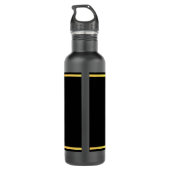 Elegant Custom Golden Apple Afbeelding & Text op z Waterfles (Achterkant)