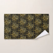 Elegant Custom Golden Tree Pattern on Black Bad Handdoek (Handdoek)