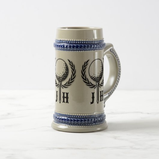 Elegant Custom Golf Monogram Design Bierpul (Voorkant rechts)