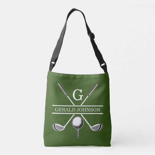 Elegant Custom Golf Monogram Design Crossbody Tas (Achterkant)