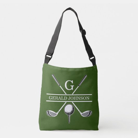 Elegant Custom Golf Monogram Design Crossbody Tas (Voorkant)